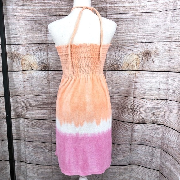 Disney Cast Away Cay Pink and Orange Ombre Terrycloth Swim Coverup Dress Size M - Picture 4 of 9